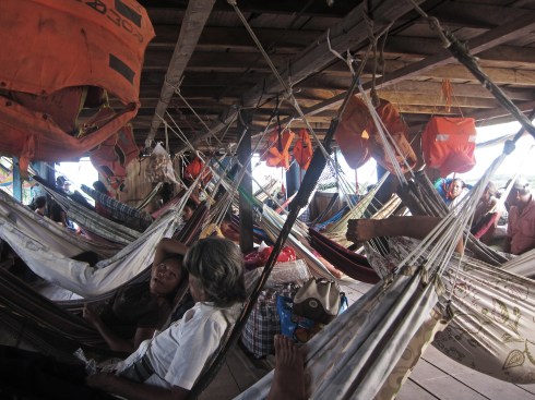 romantico-hammocks Interior of the El Romantico ferry