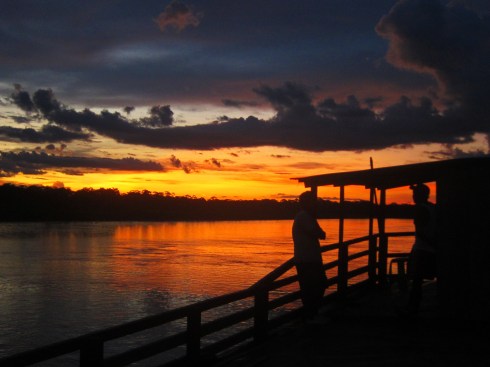 huallaga-sunset Sunset viewed from the El Romantico ferry