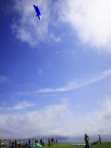 Glider above the Miraflores oceanside cliffs in Lima