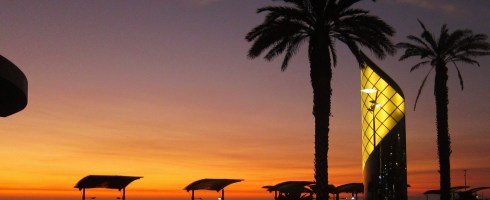 Larcomar Mall in Lima at sunset